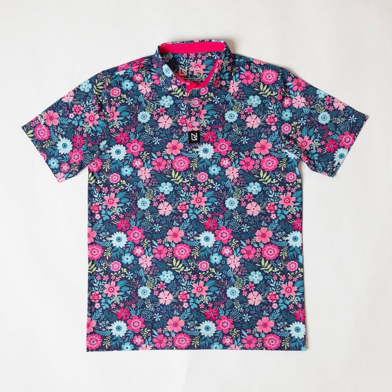Men's Pink Blossom Short Sleeve Polo
