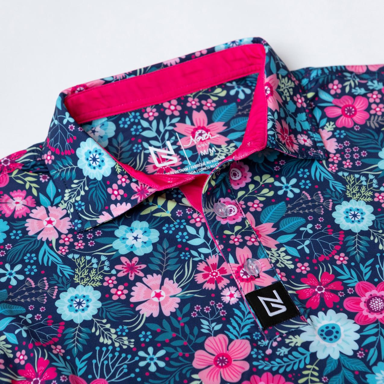 Men's Pink Blossom Short Sleeve Polo