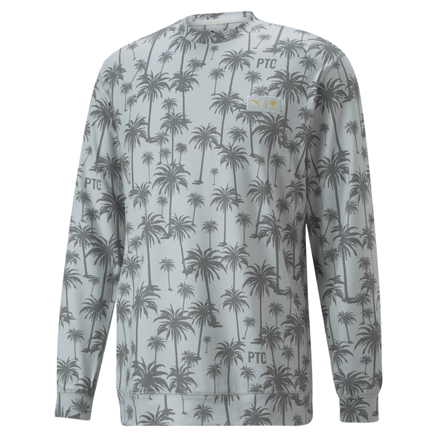 Men's Palm Tree Crew Lightweight Crewneck Long Sleeve Shirt PUMA