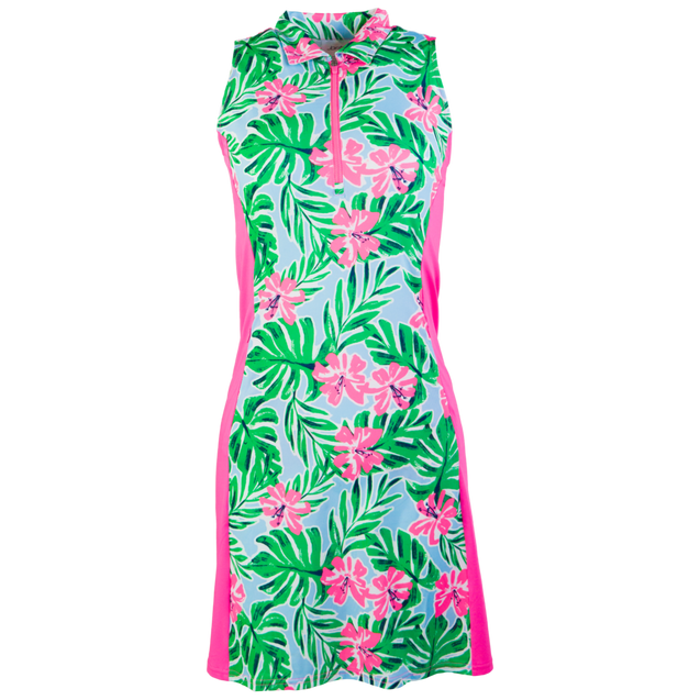 Women's Hibiscus Print Sleeveless Dress