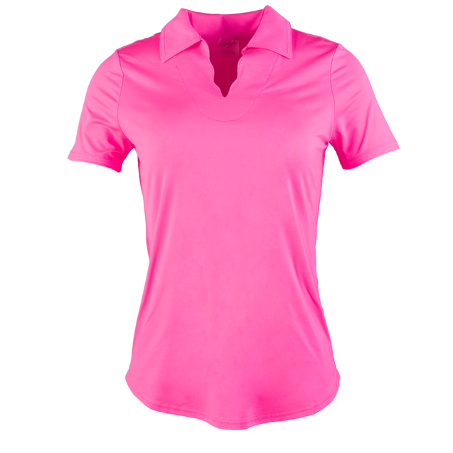 Polo Scallop avec col en V pour femmes