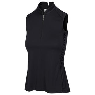 Women's Boomerang Collar with Side Rouching Sleeveless Polo