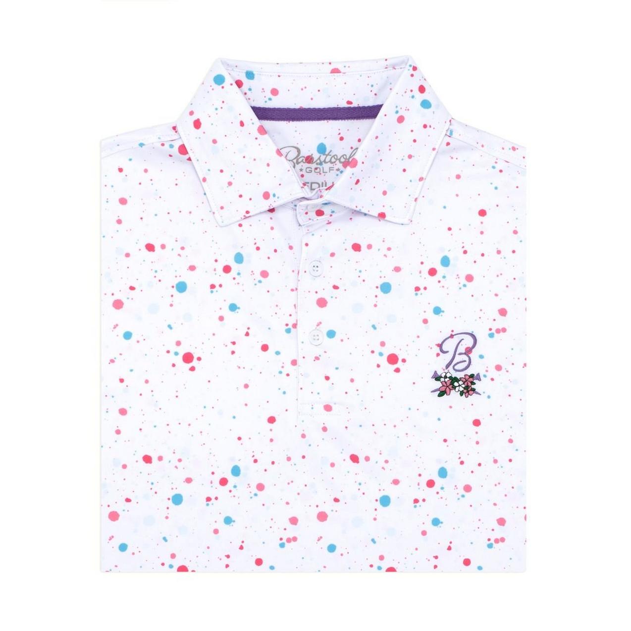 Men's Flower Crossed Tees Splatter Short Sleeve Polo
