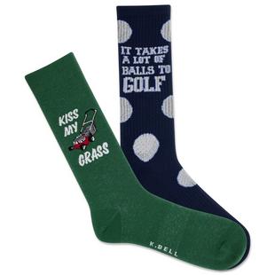 Men's Kiss Grass & Balls to Golf Crew Socks - 2 Pack