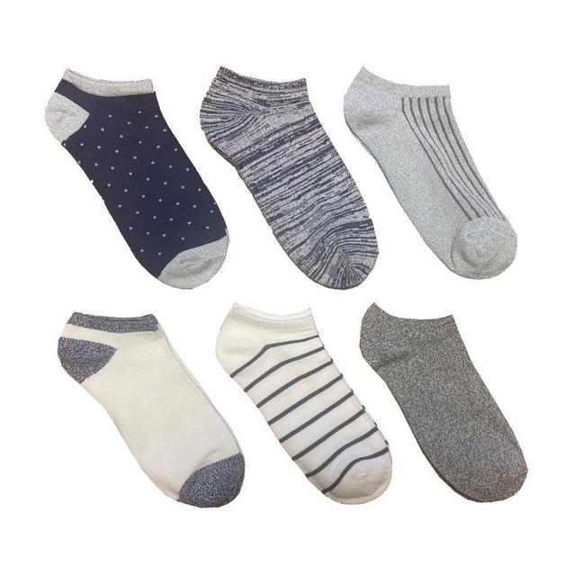 Women's Pin Dot No Show Sock - 6 pack K-BELL