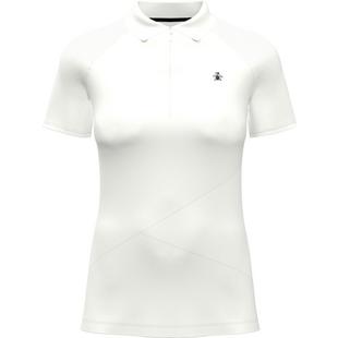 Women's Zip Front Asymetrical Mesh Short Sleeve Polo ORIGINAL PENGUIN GOLF
