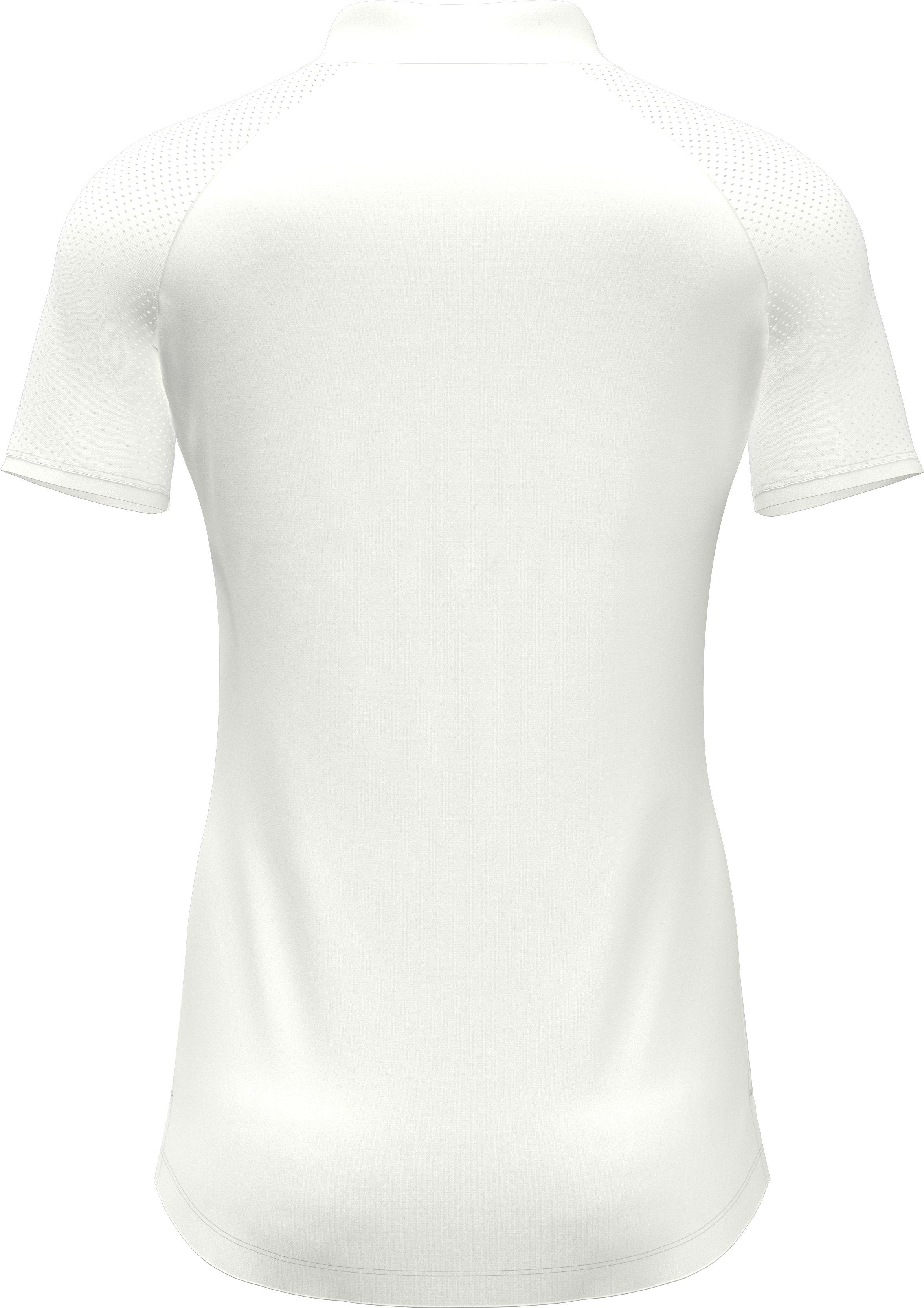 Women's Zip Front Asymetrical Mesh Short Sleeve Polo