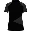 Women's Zip Front Asymetrical Mesh Short Sleeve Polo