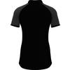 Women's Zip Front Asymetrical Mesh Short Sleeve Polo