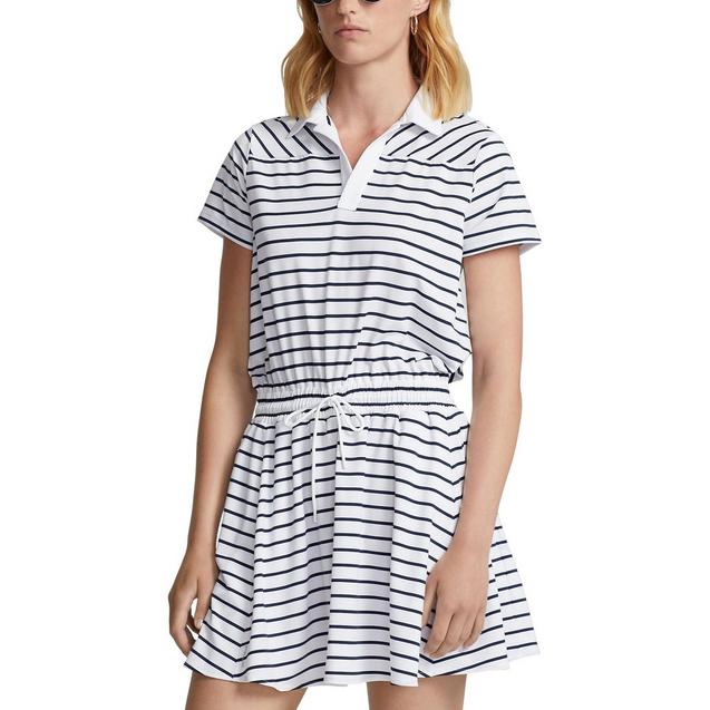 Rlx | Women's Striped Short Sleeve Polo Shirt Dress