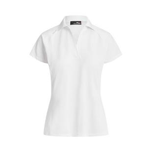 Women's Scalloped V-Neck Short Sleeve Polo