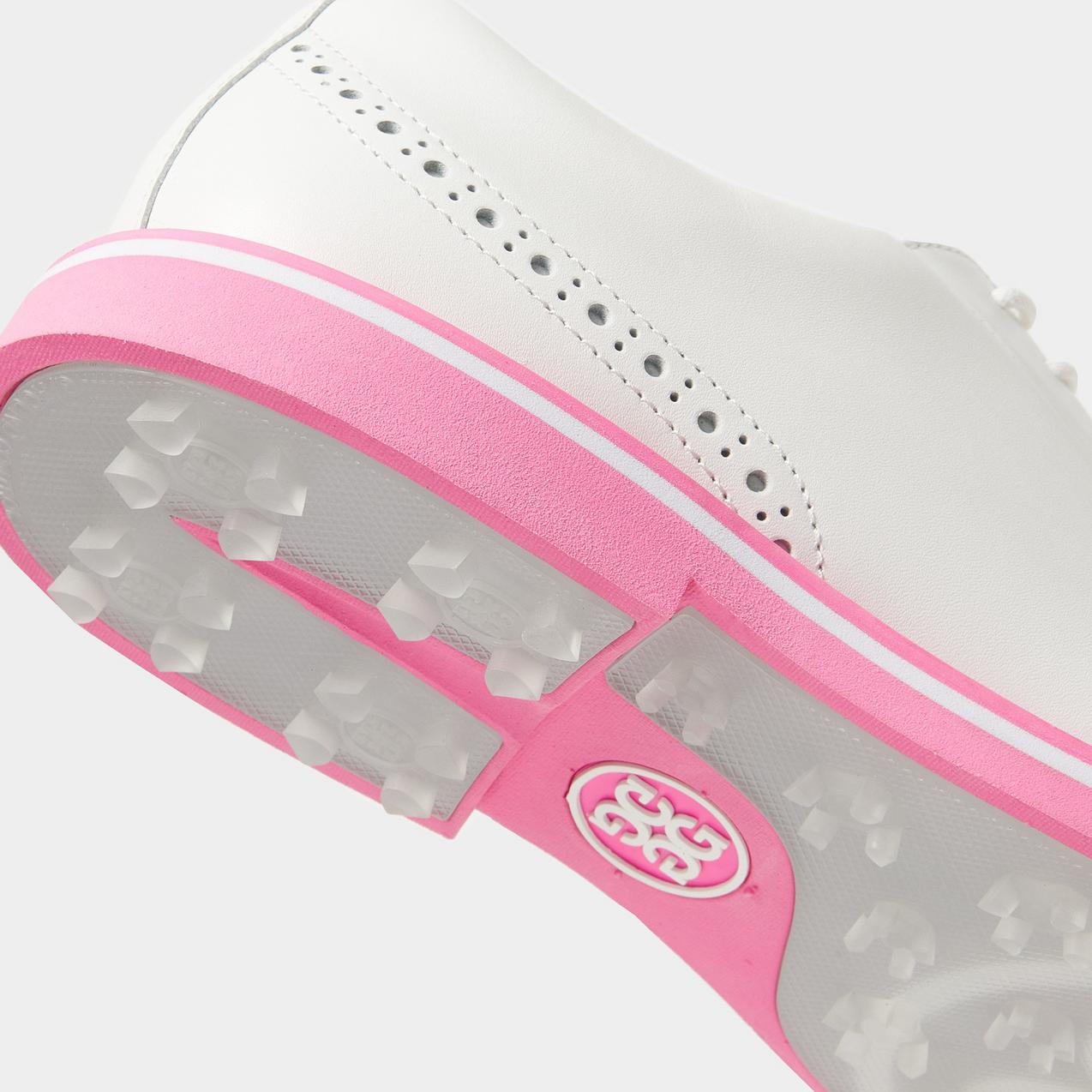Men's Brogue Heel Gallivanter Spikeless Golf Shoe - White/Pink | G