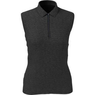 Women's 1/4 Zip Heather Sleeveless Polo