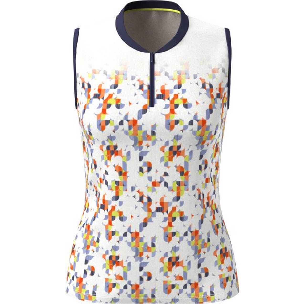 Women's Baseball Collar Printed Sleeveless Top