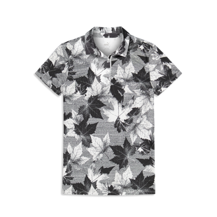 Women's Maple Leaf Printed Short Sleeve Polo