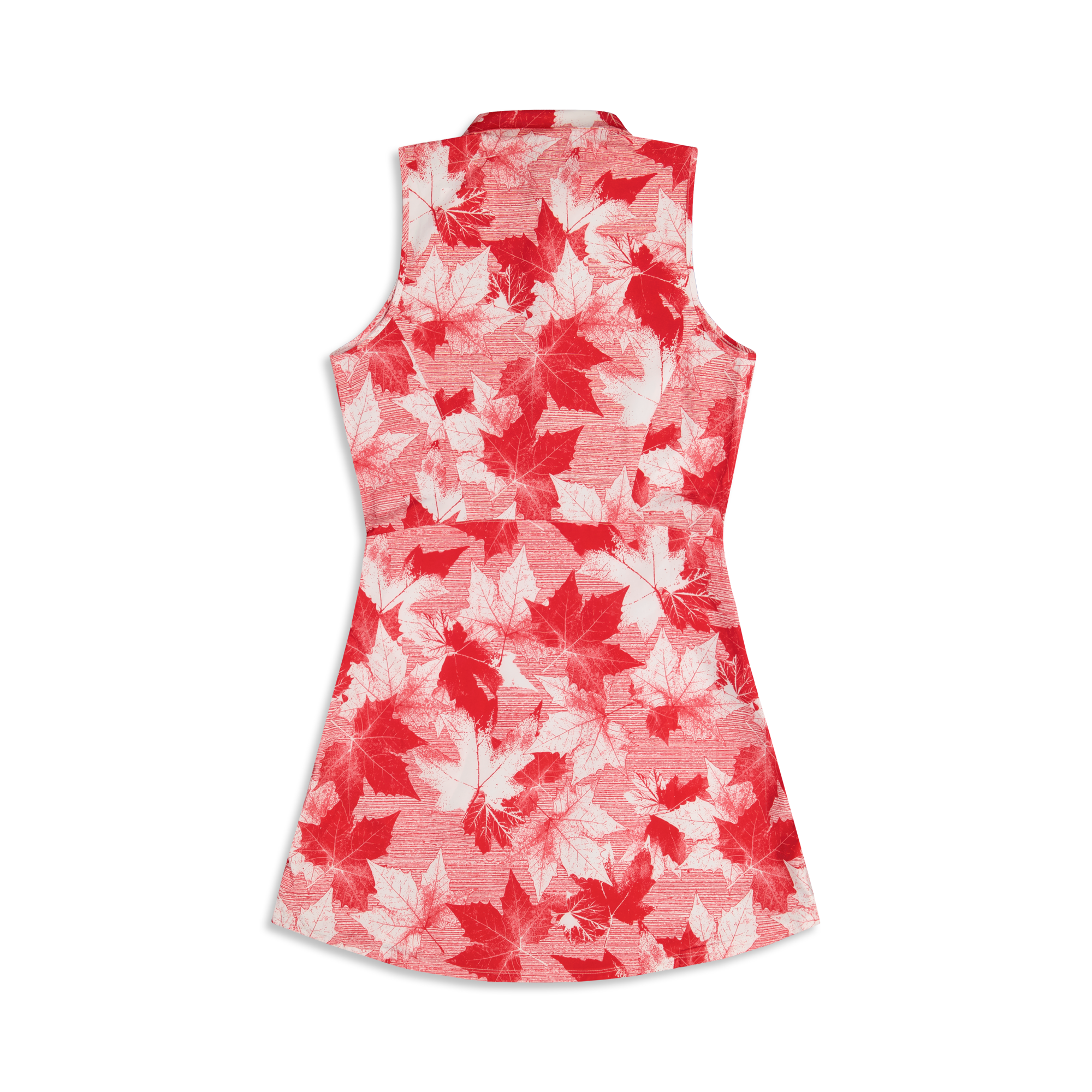 Women's Maple Leaf Natural Printed Sleeveless Dress