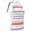 Women's Striped Zip Mock Short Sleeve Polo