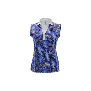 Women's Zebra Leafs Sleeveless Polo ROLO