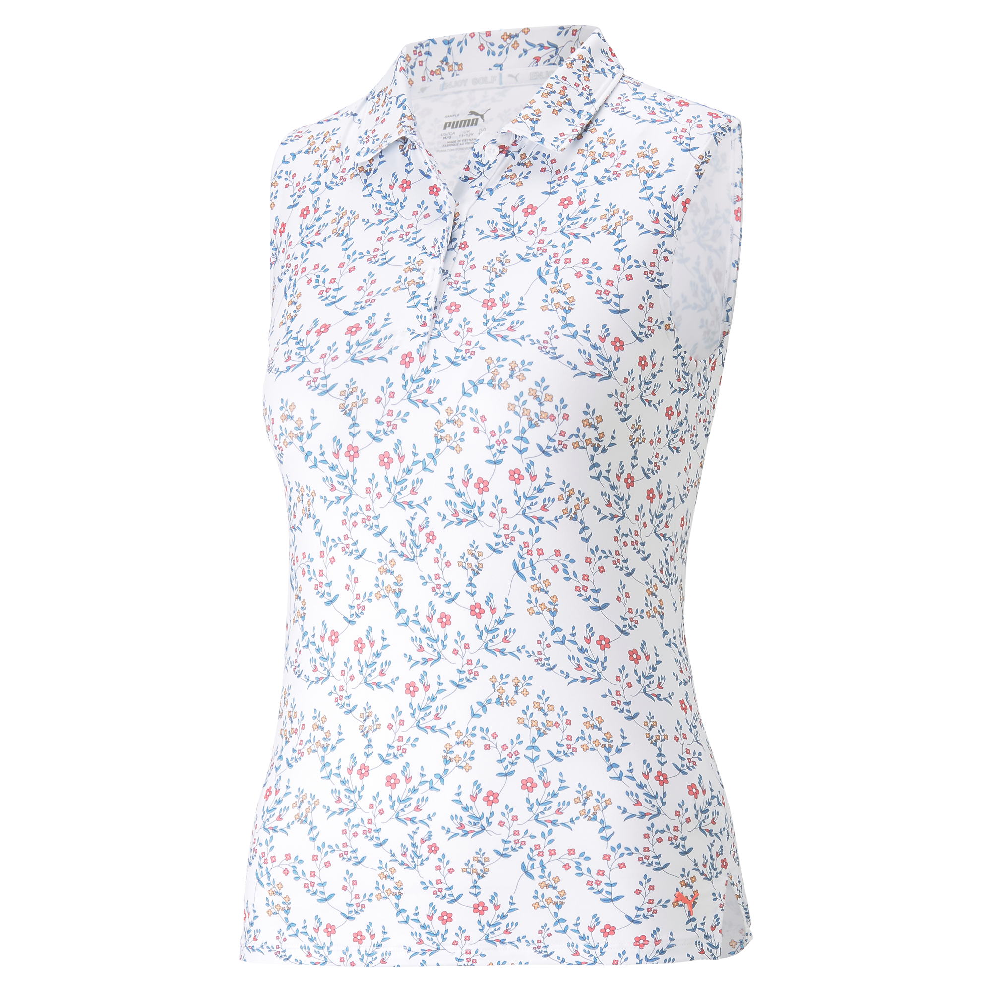Girl's MATTR Micro Floral Sleeveless Polo