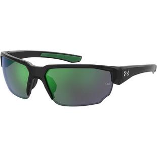 Lunettes de soleil Blitzing Shiny Black/TUNED Blue-Green Golf Mirror