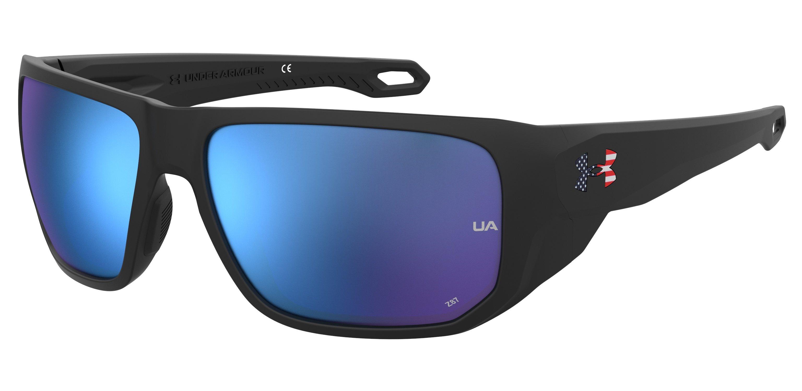 Attack 2 Matte Black-USA/ML Blue Mirror ANSI Sunglasses