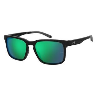 Unisex Assist 2 Shiny Black/Emerald Mirror Sunglasses