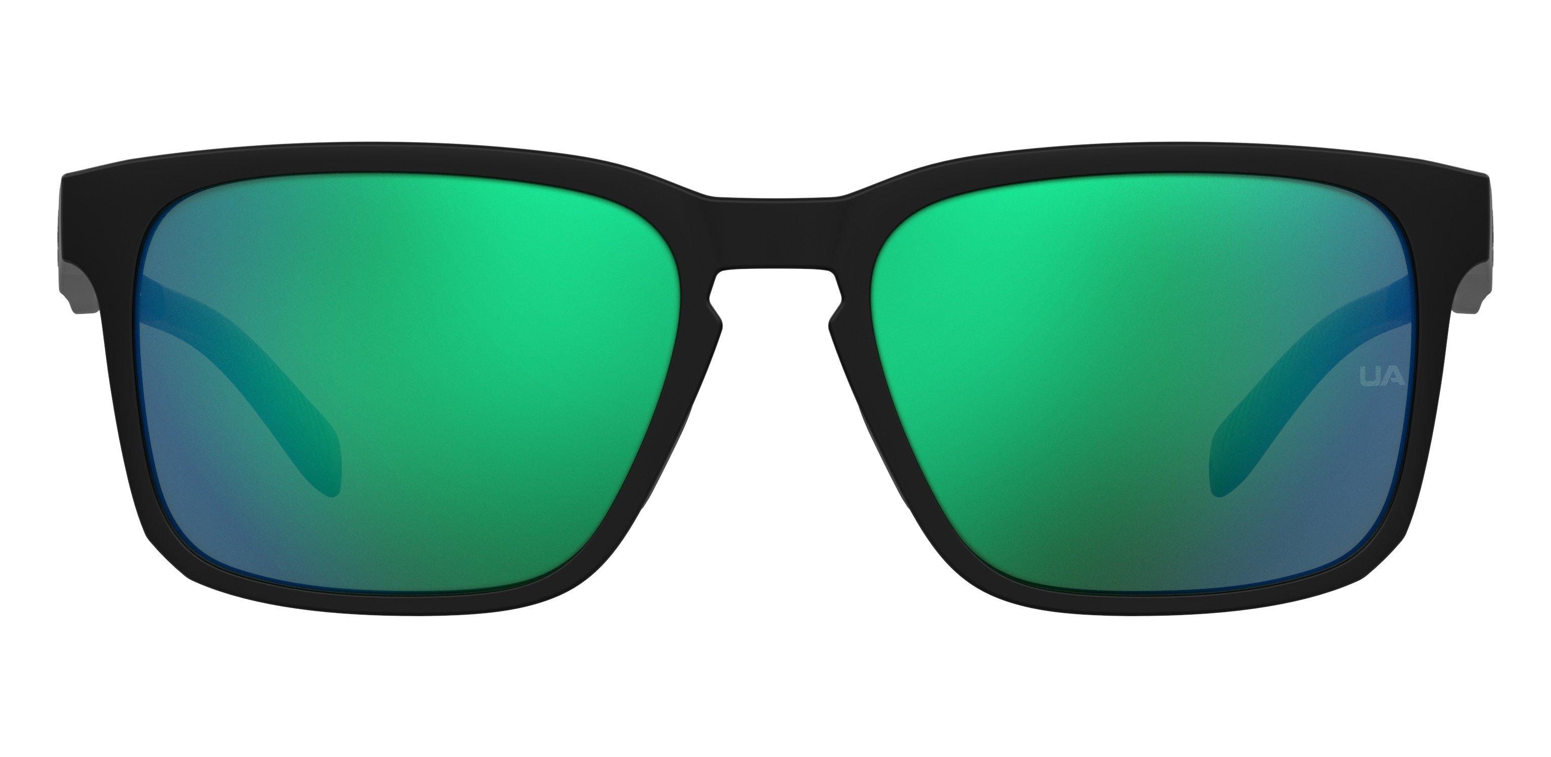 Unisex Assist 2 Shiny Black/Emerald Mirror Sunglasses