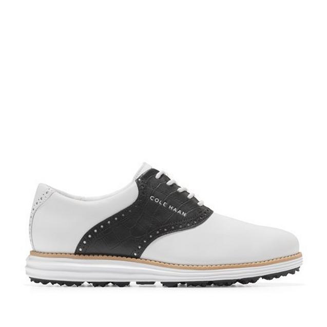 Men's Original Grand Saddle Spikeless Golf Shoe - White/Black | COLE ...