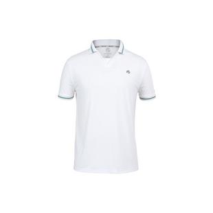 Men's Solid Striped Collar Short Sleeve Polo PARISI