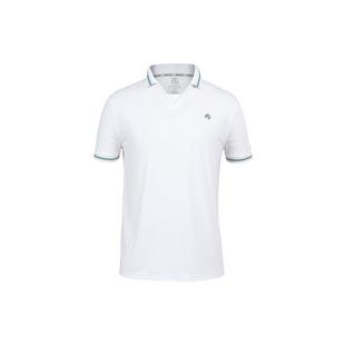 Men's Solid Striped Collar Short Sleeve Polo