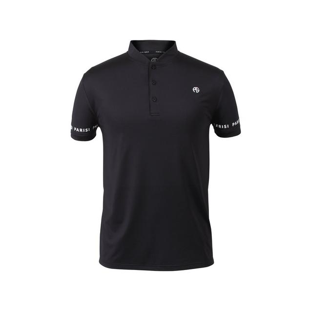 Men's Solid Henley Collar Short Sleeve Polo PARISI