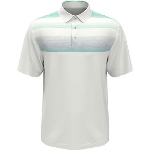 Men's Stitched Color Block Chest Print Short Sleeve Polo