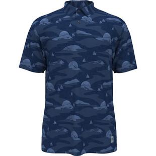 Men's Allover Scenic Print Short Sleeve Polo