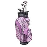 Women's Erinn 11-Piece Cart Bag Package Set with Graphite Shafts - Purple Plaid