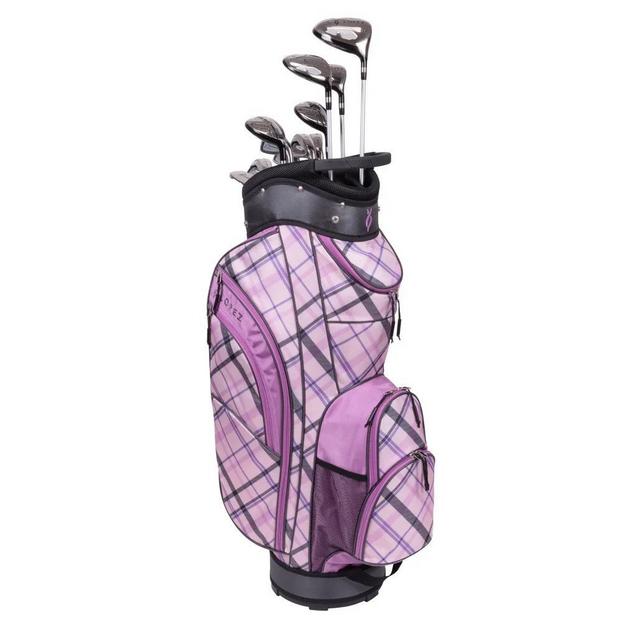 Women's Erinn 11-Piece Cart Bag Package Set with Graphite Shafts - Purple Plaid NANCY LOPEZ