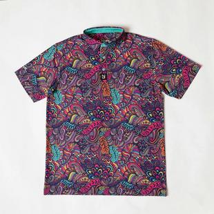 Men's Abstract Floral Short Sleeve Polo