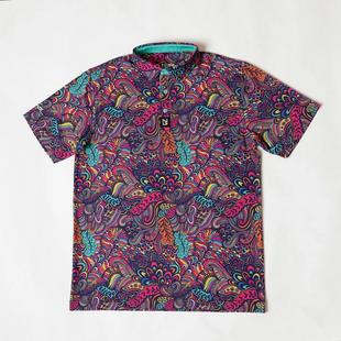 Men's Abstract Floral Short Sleeve Polo NORTH GOLF GEAR