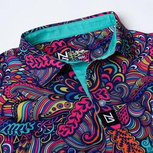 Polo Abstract &agrave; motif floral pour hommes NORTH GOLF GEAR