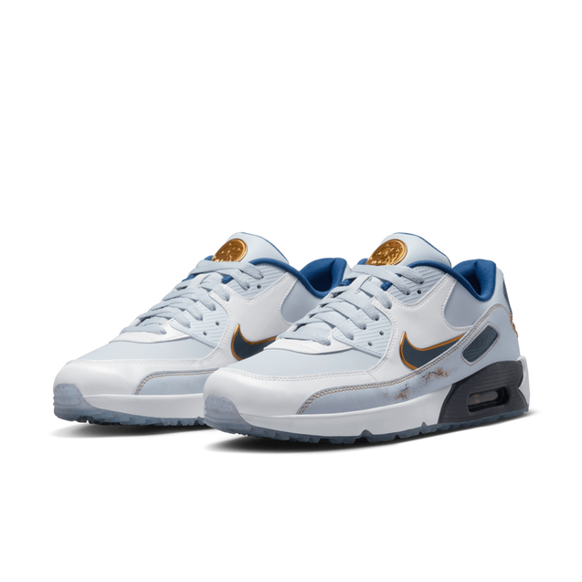 Air Max 90 G NRG Spikeless Golf Shoe-Gold/Navy/White | NIKE | Golf