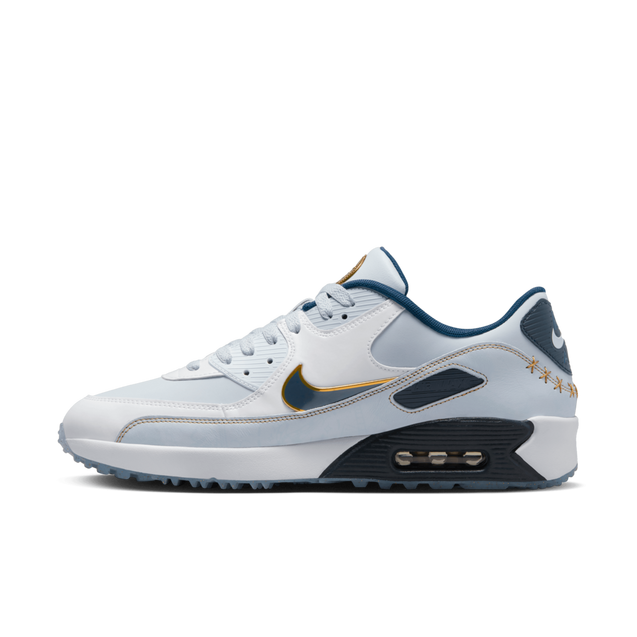 Air Max 90 G NRG Spikeless Golf Shoe-Gold/Navy/White | NIKE | Golf 