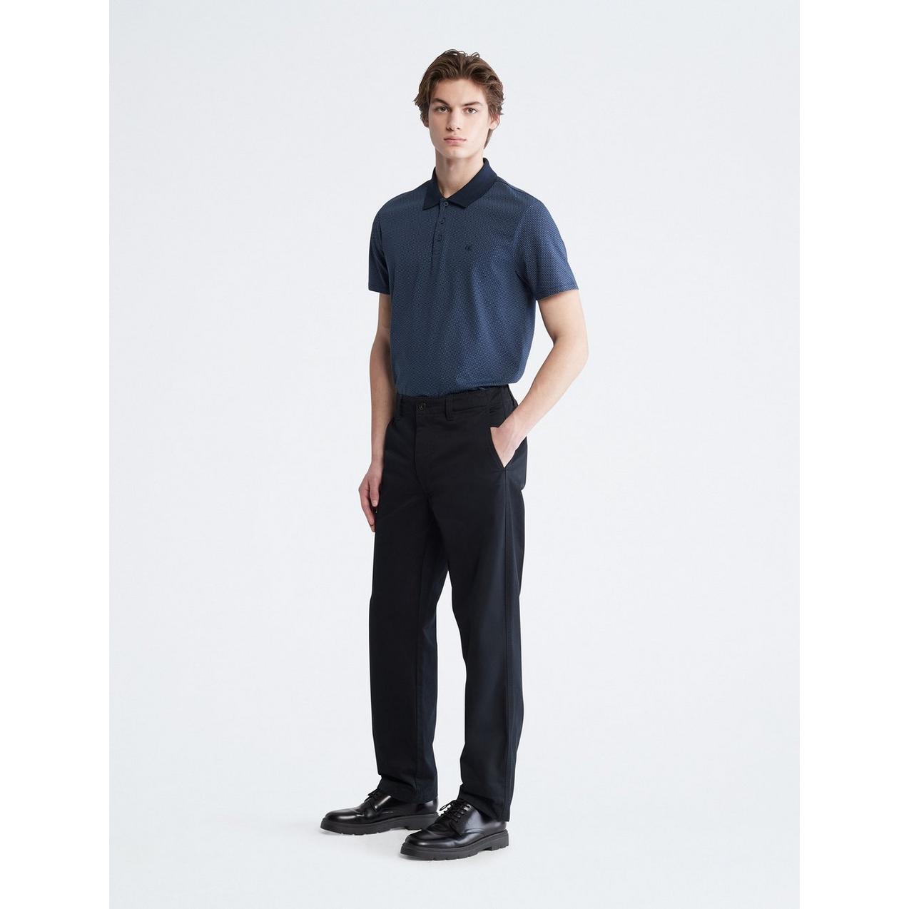 Men's Smooth Cotton Mini Geo Short Sleeve Polo