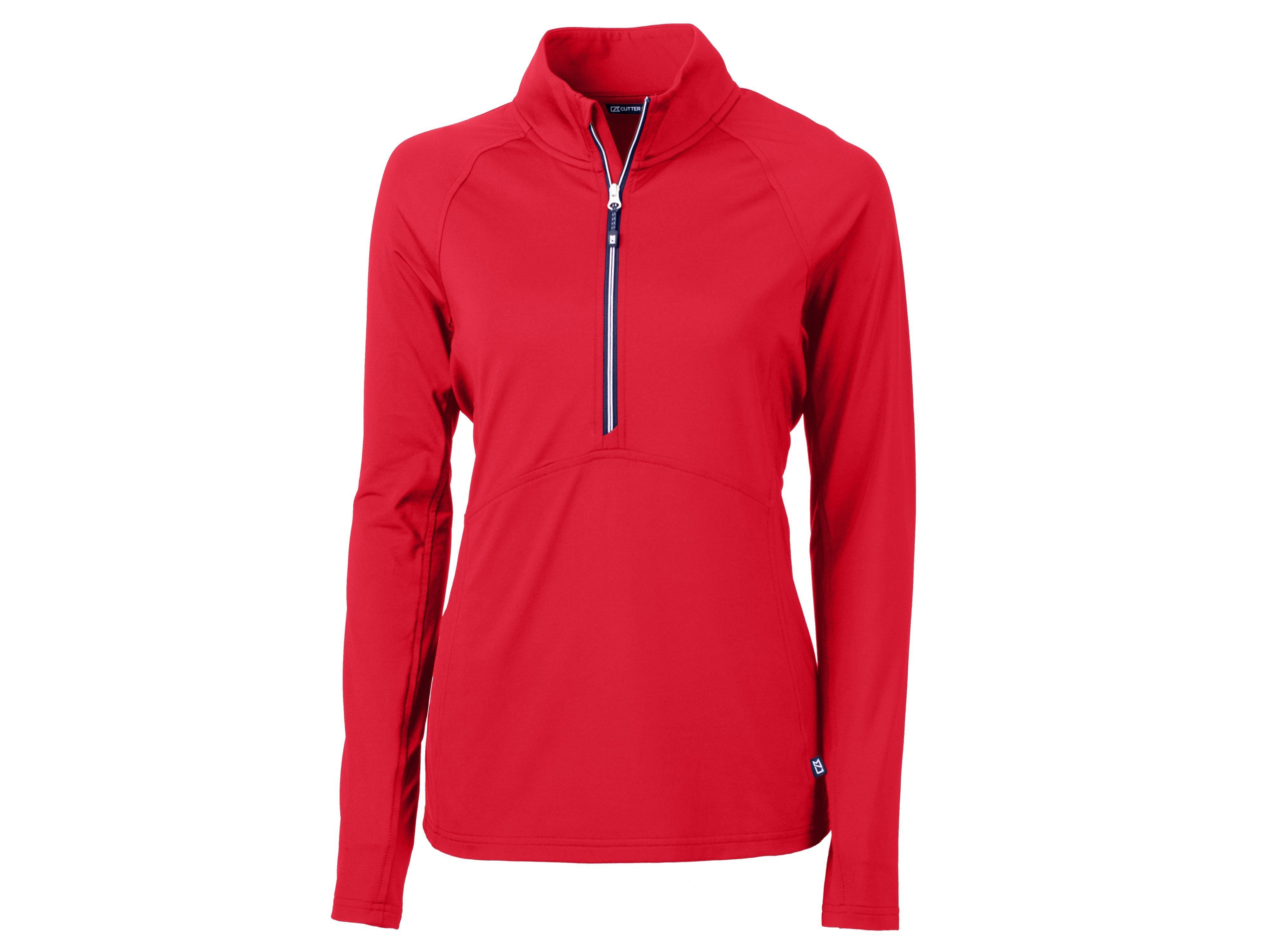 Cutter & Buck | Women's Adapt Eco Knit Stretch Recycled 1/2 Zip Pullover | in Red, Size 3Xl