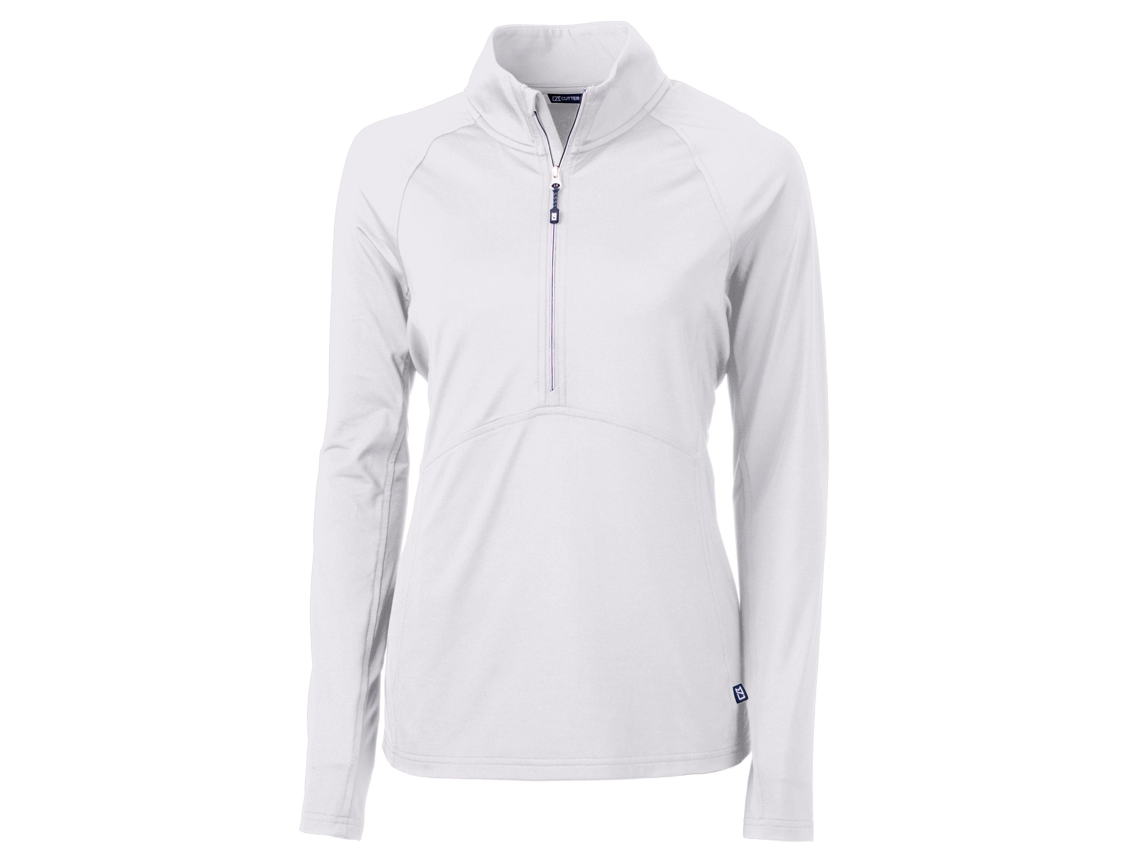 Cutter & Buck | Women's Adapt Eco Knit Stretch Recycled 1/2 Zip Pullover | in White, Size Smallmall, Size Small