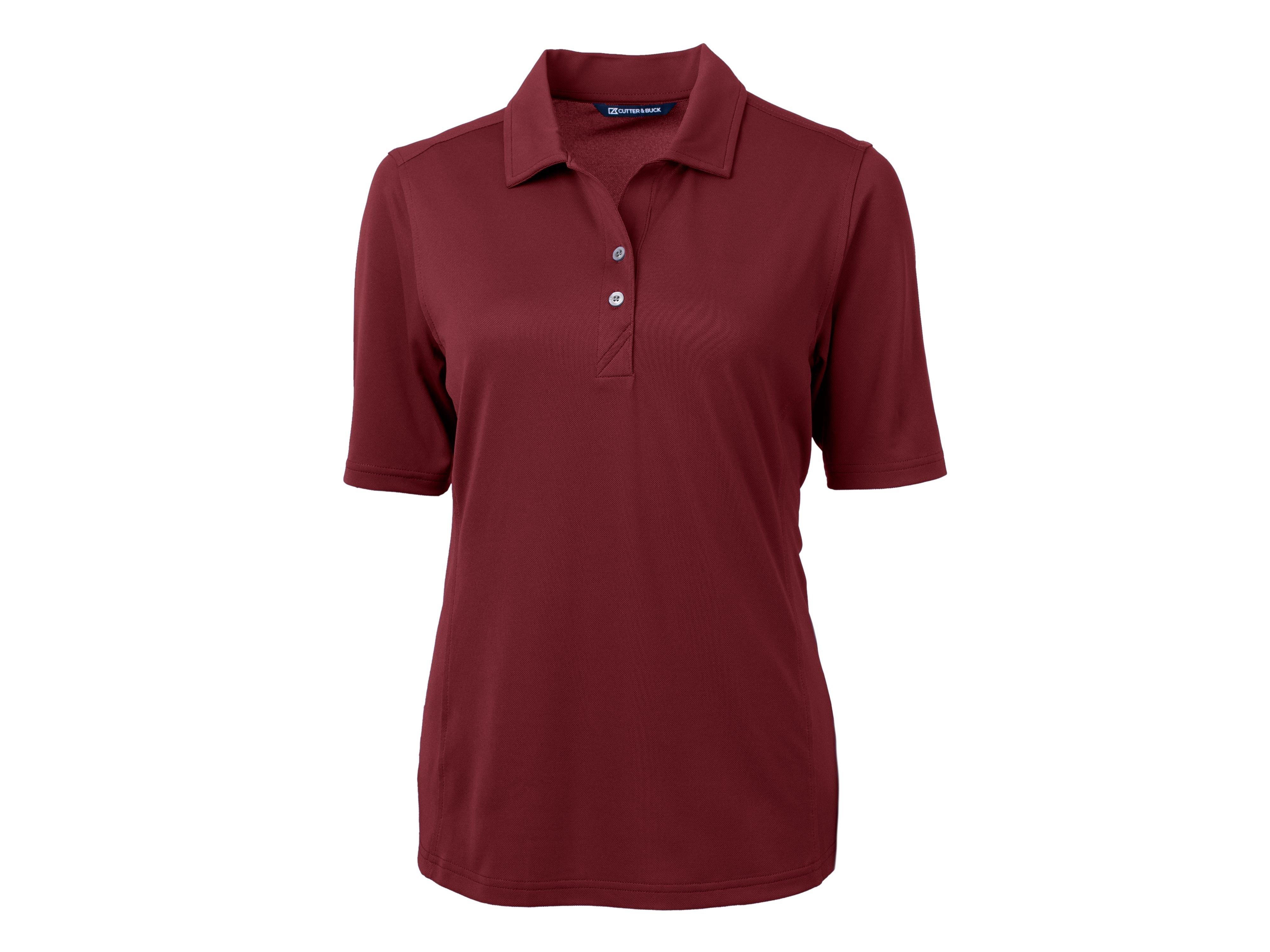 Cutter & Buck | Women's Virtue Eco Pique Recycled Short Sleeve Polo Shirt | in Dark Red, Size 3Xl