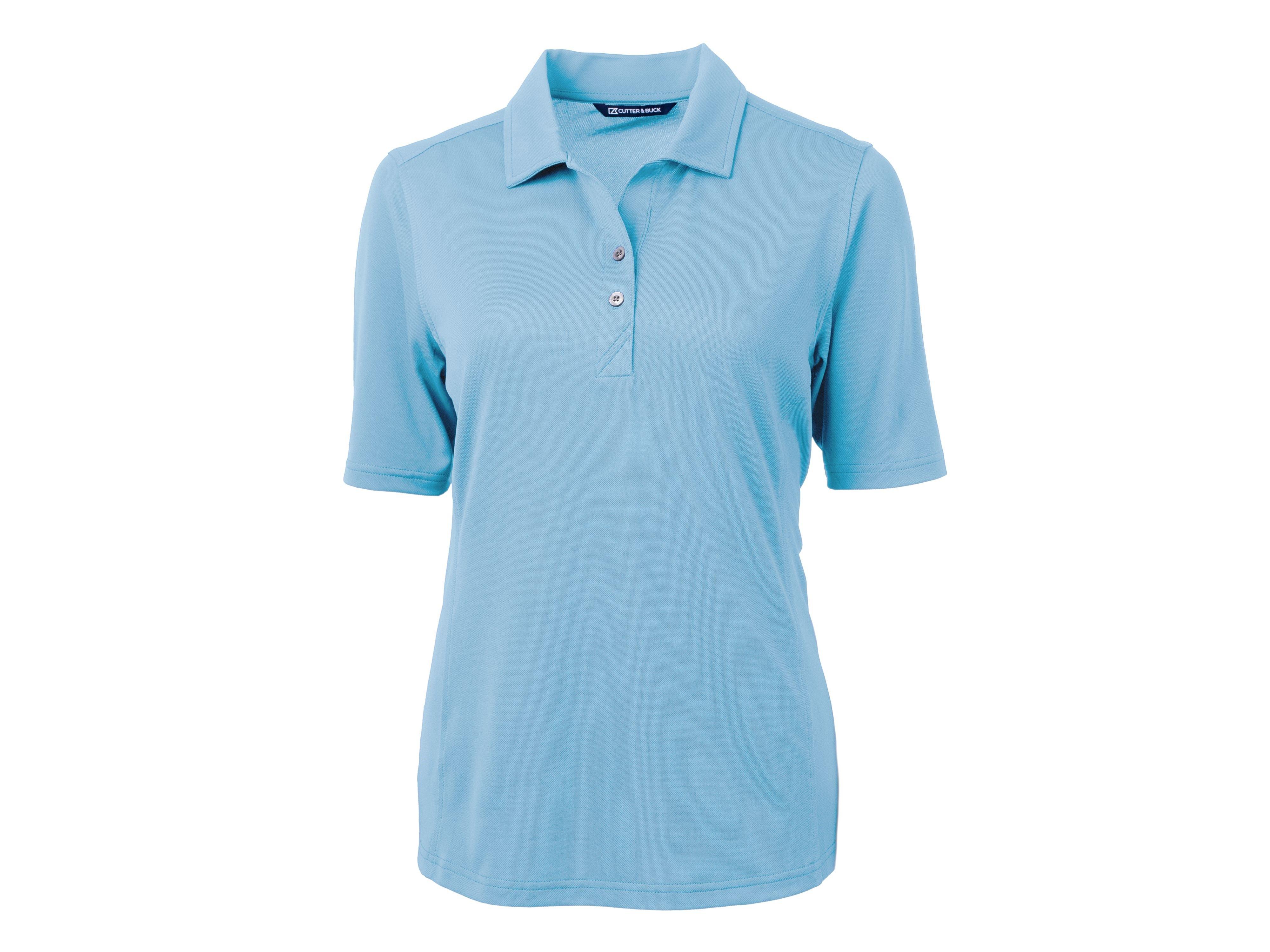 Cutter & Buck | Women's Virtue Eco Pique Recycled Short Sleeve Polo Shirt | in Light Blue, Size 3Xl