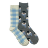 Women's 2 Pack Penguin Plaid Crew Socks