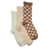 Chaussettes à motif carrelé pour femmes - 3 paires