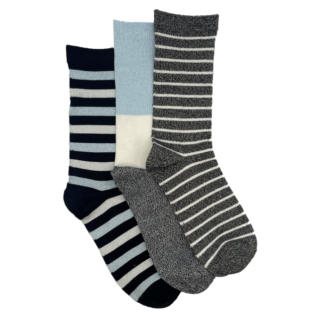 Women's 3 Pack Stripes Pack Crew Socks K-BELL
