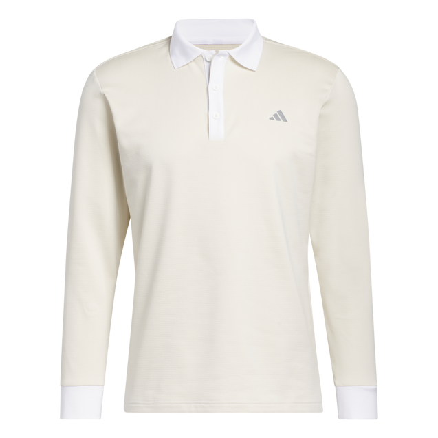 Men's Heather Long Sleeve Polo, ADIDAS