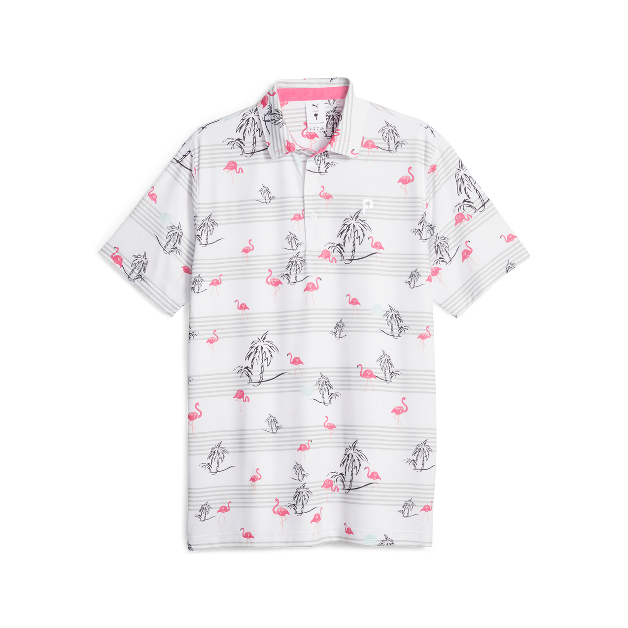 Men's Palm Tree Crew Print Short Sleeve Polo